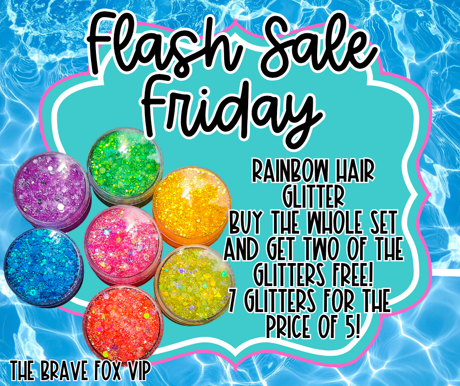 Rainbow Glitter Hair Set