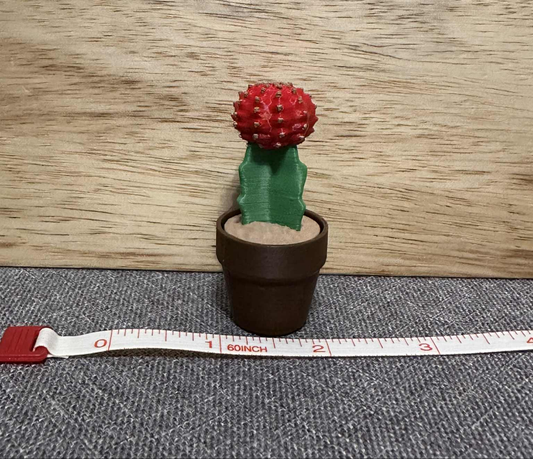 3d Printed Red Top Cactus Fidget
