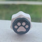 3d Printed White and Black Paw Print Clicker