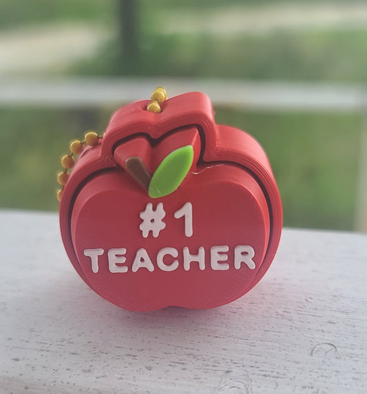 3d Printed #1 Teacher Keychain