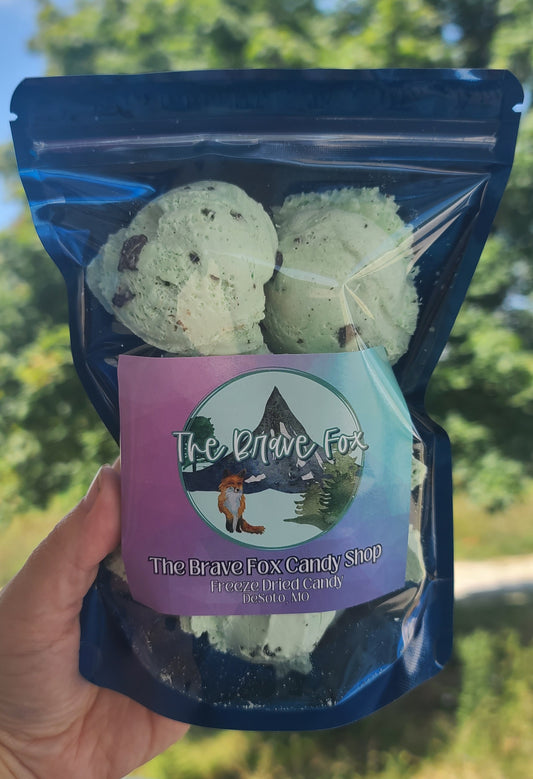 Freeze Dried Mint Chocolate Chip Ice Cream Scoops