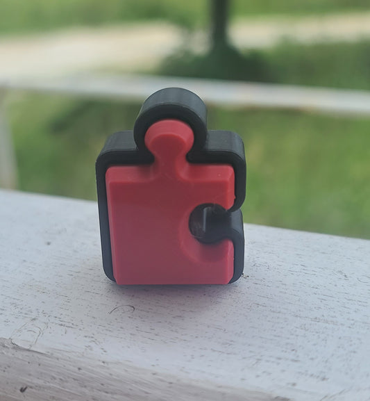 3d Printed Red Puzzle Piece  Clicker