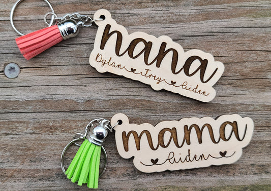 Custom Mama Key Chain with Tassel