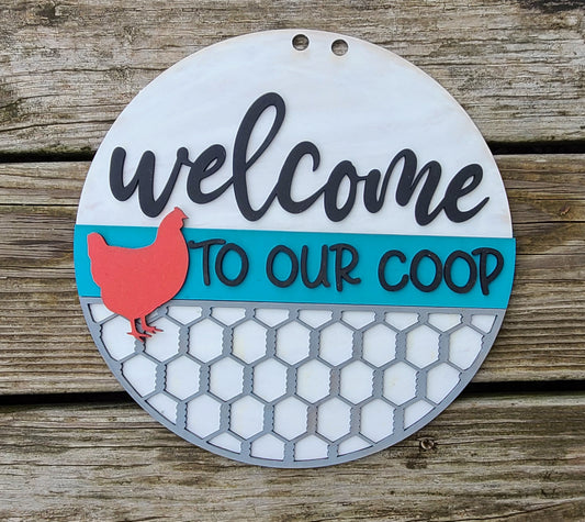 Welcome to Our Coop Door Hanger