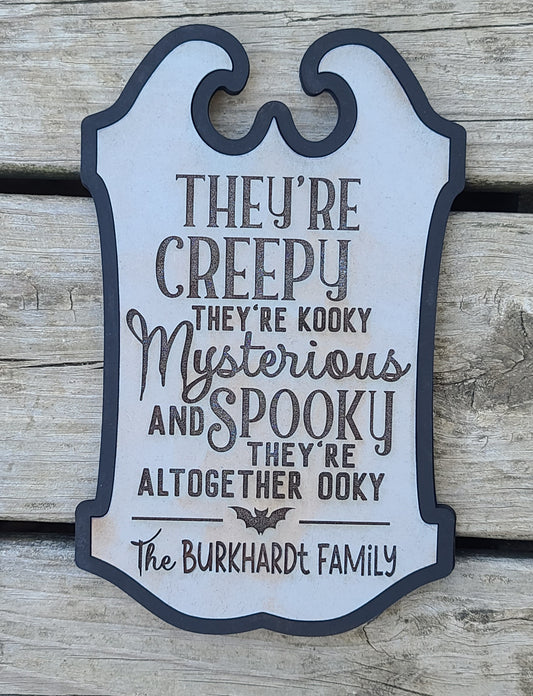 Spooky Family Sign