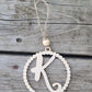 Scalloped Initial Car Charm