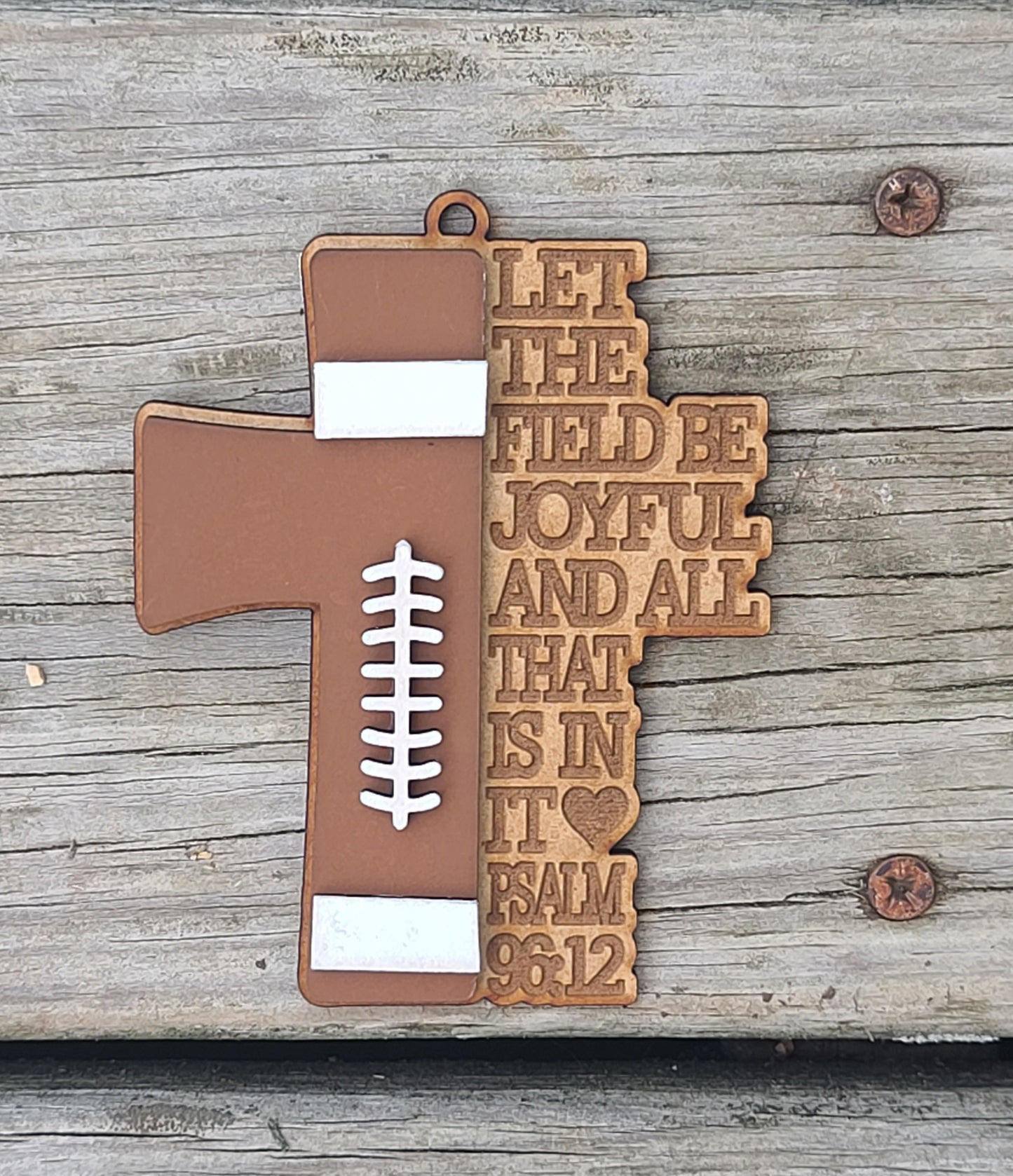 Football Car Charm Let the Field Be Joyful
