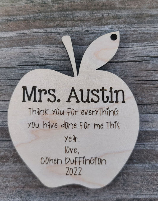Custom Teacher Appreciation Apple